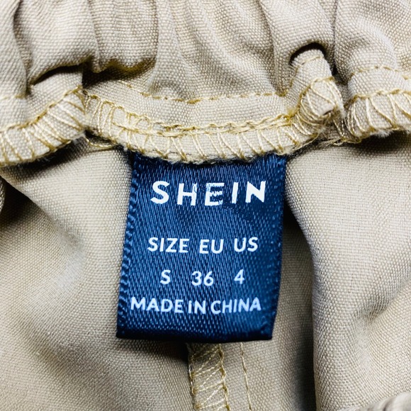 SHEIN Women Mustard Cargo Pants Elastic Waist Wide Leg Size S - Picture 11 of 13